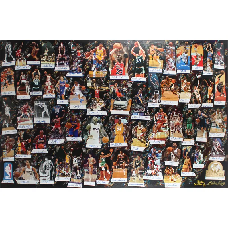 2013 NBA 60 Greatest "NBA Legends Of Basketball" Signed Lithograph JSA #BB53953