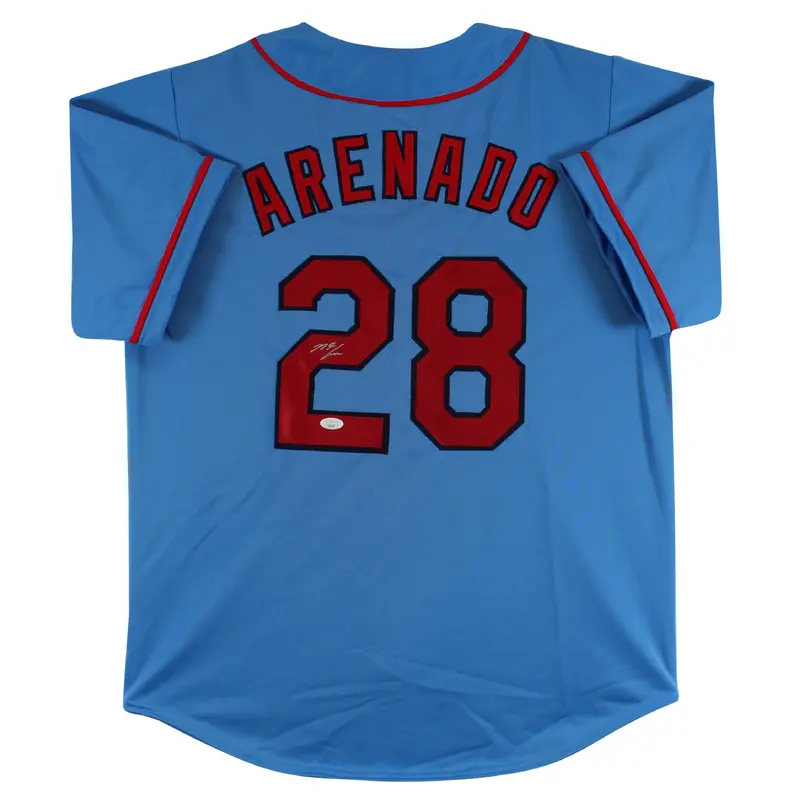 Nolan Arenado Authentic Signed Blue Pro Style Jersey w/ Red #s Autographed JSA