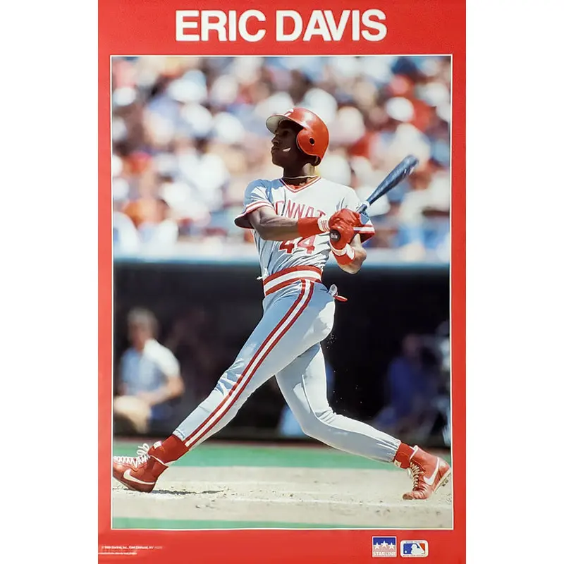 Eric Davis Cincinnati Reds MLB Baseball Action Poster - Starline Inc. 1989