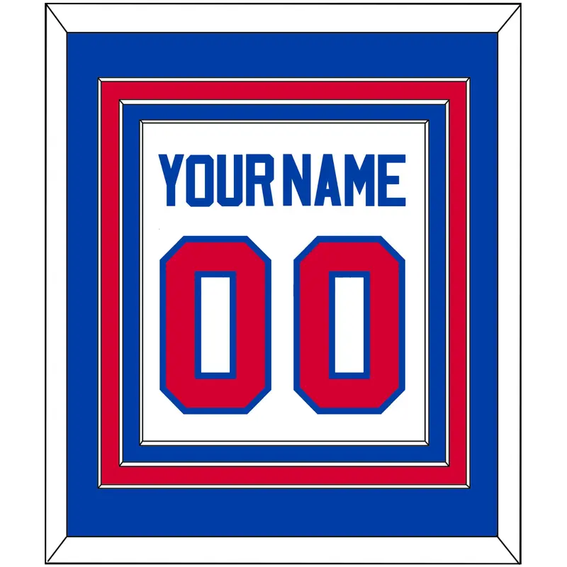 Detroit Name & Number - Home White (1983-1996) - Triple Mat 2