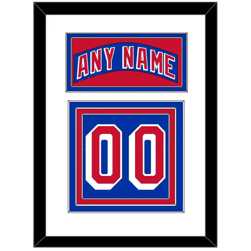 New York Nameplate & Number (Back) - Home Blue (2004-2017) - Triple Mat 1
