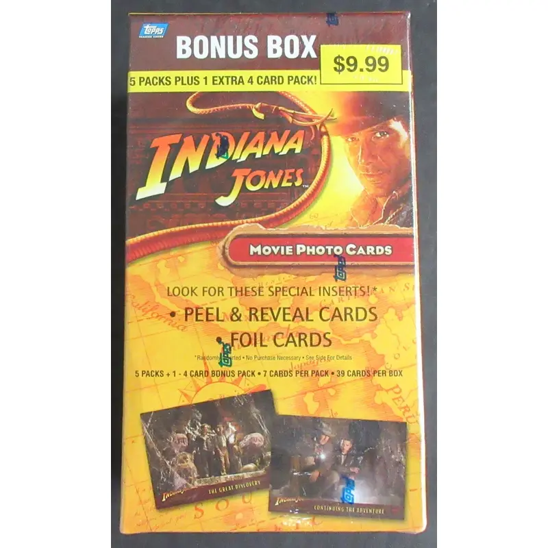 2008 Topps Indiana Jones Kingdom of the Crystal Skull Unopened Blaster Box (5/7+1/4)