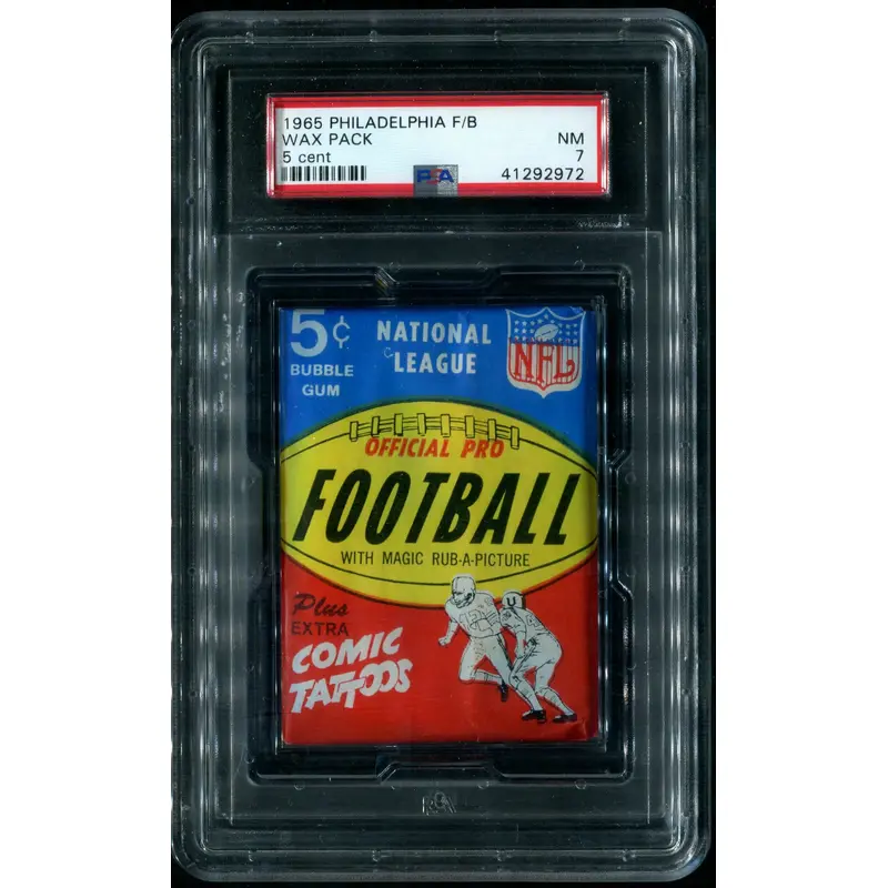 1965 Philadelphia Football Unopened 5 Cent Wax Pack PSA 7