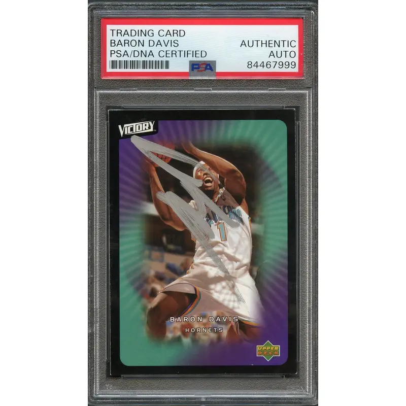 2003-04 Upper Deck Victory #60 Baron Davis Signed AUTO PSA Slabbed Hornets
