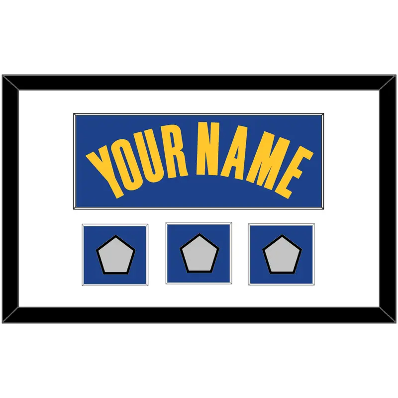 Golden State Name & 3 Finals Patches - Blue Icon - Single Mat 1