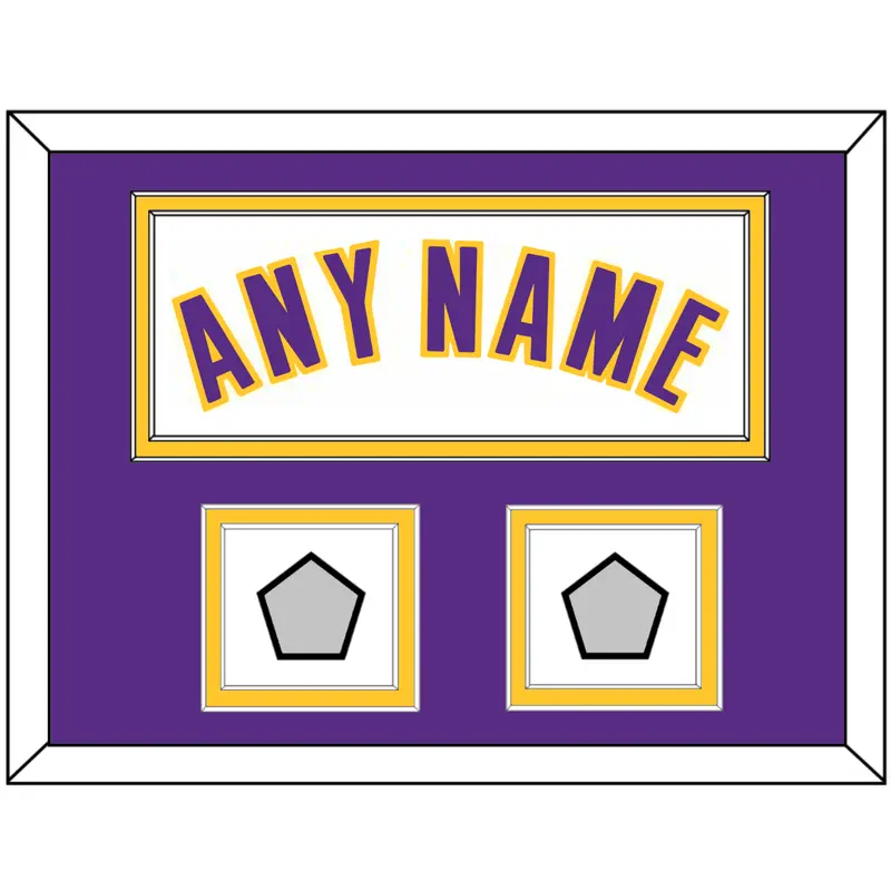 Los Angeles Name & 2 Trophy Patches - Alternate White (2002-2018) - Double Mat 5