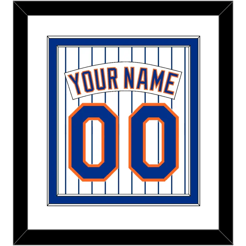 New York Nameplate & Number - Home Pinstripes (1983-1986) - Double Mat 1