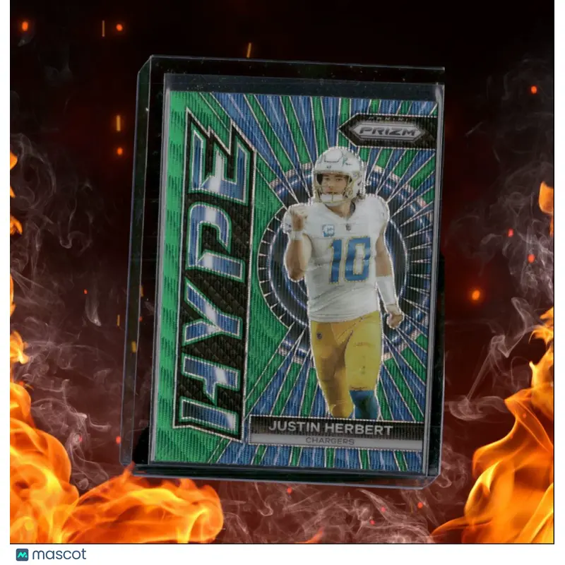 2023 Panini Prizm Justin Herbert Hype Green Wave Prizm #H-4