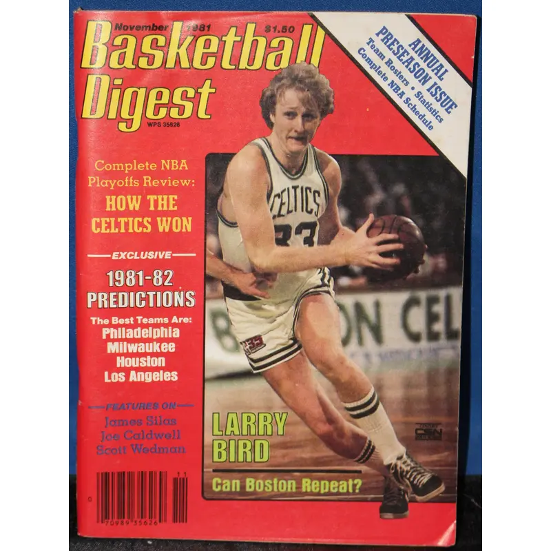 November 1981 Basketball Digest Larry Bird Cover