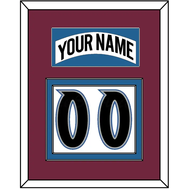Colorado Nameplate & Number (Back) - Home White (1999-2001) - Double Mat 2