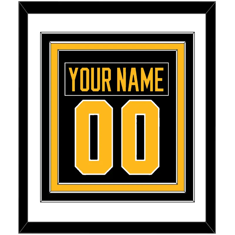 Pittsburgh Nameplate & Number (Back) Combined - Alternate Black - Triple Mat 1