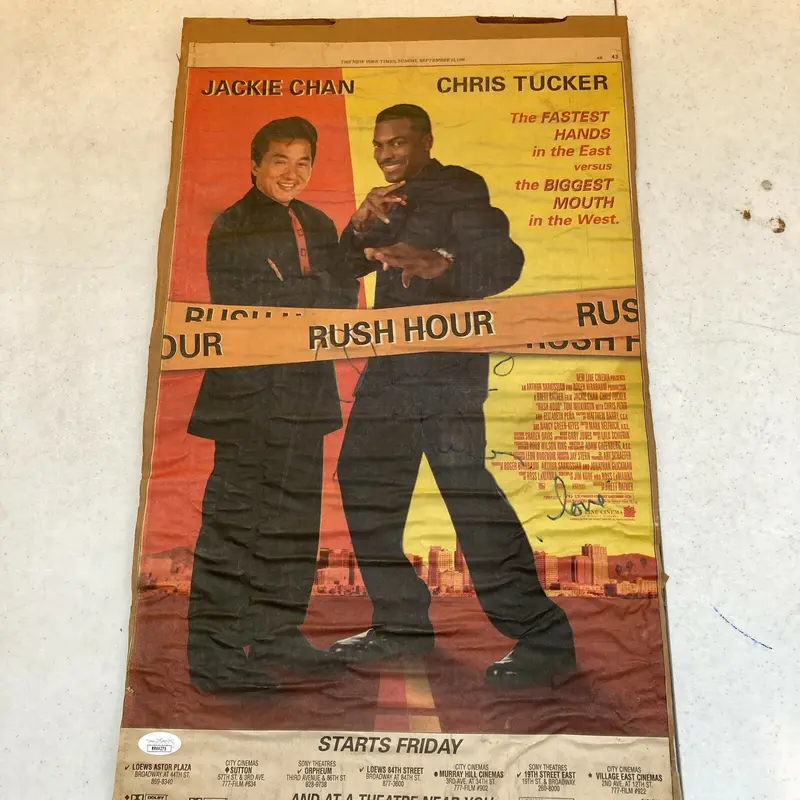 Chris Tucker Signed Large Newspaper Rush Hour Poster JSA COA