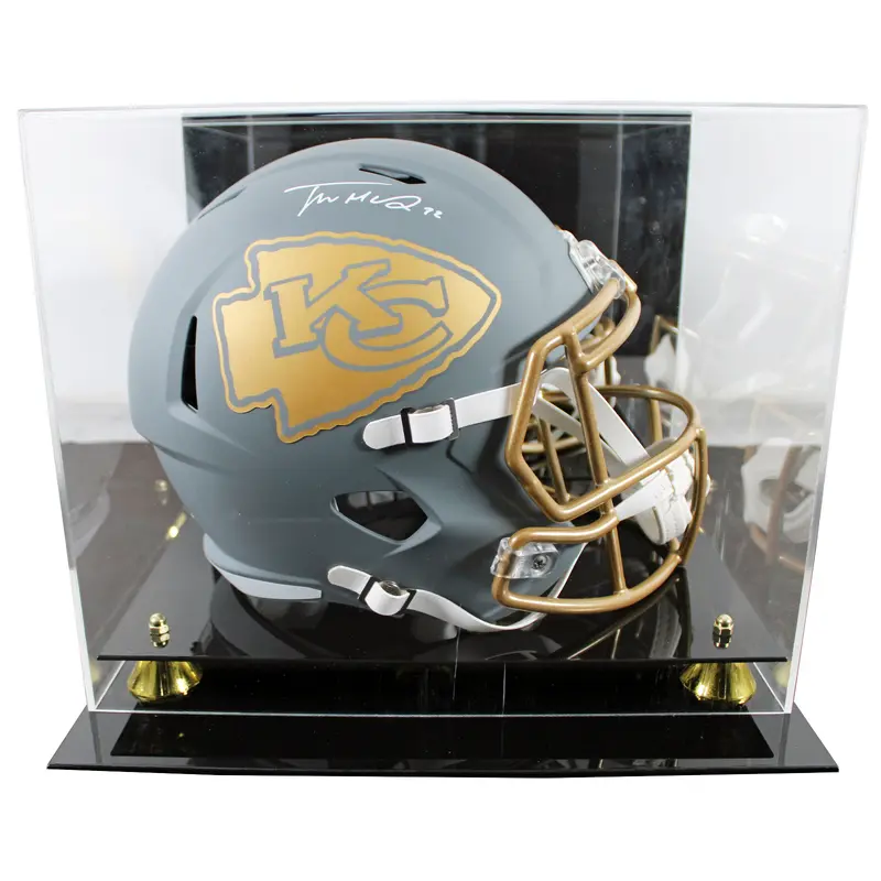Chiefs Trent McDuffie Signed Slate Full Size Speed Rep Helmet W/ Case BAS Wit