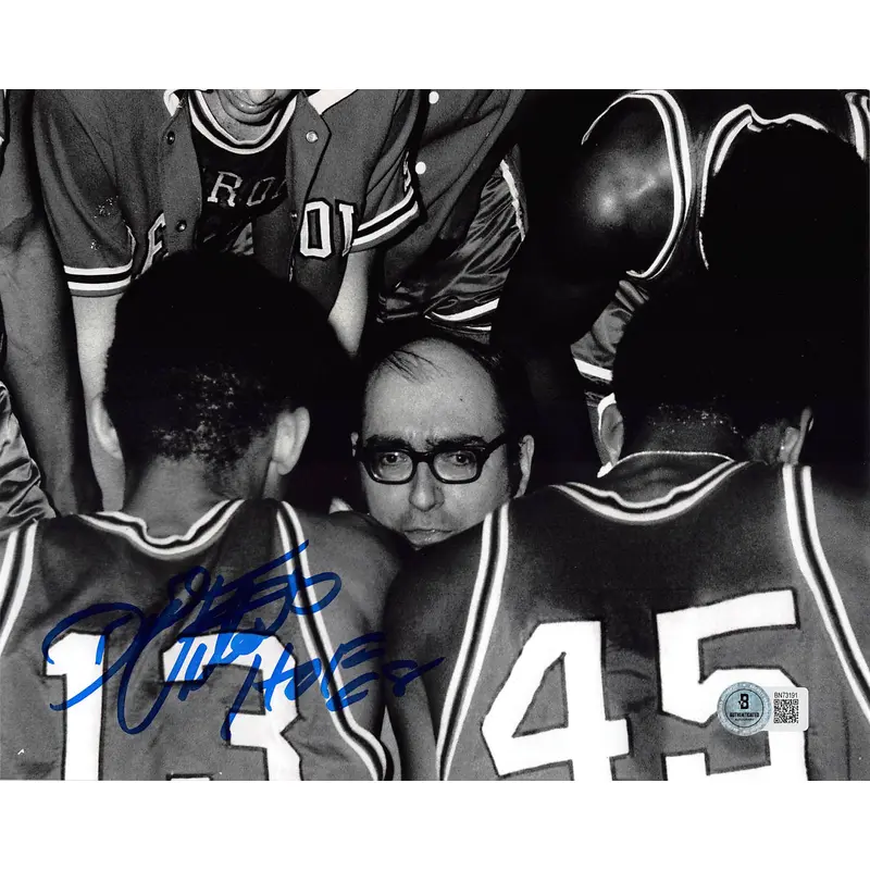 Dick Vitale "HOF" Authentic Signed 8x10 Horizontal Black & White Photo BAS 3
