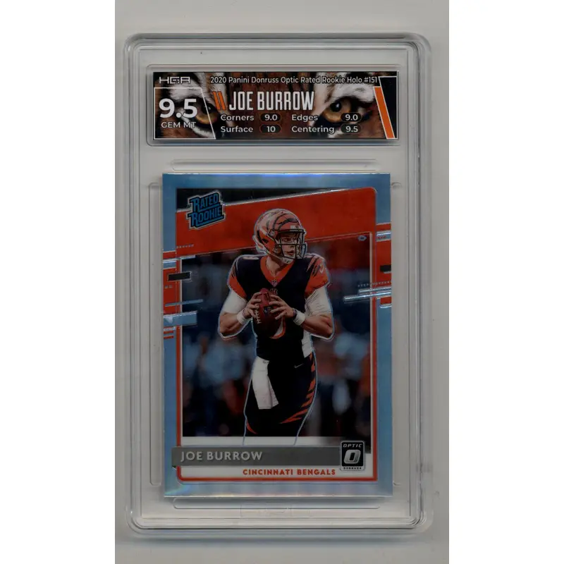 Joe Burrow 2020 Donruss Optic Rated Rookie Holo #151 HGA 9.5 Gem Mint