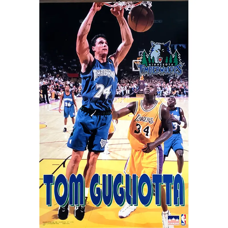 Tom Gugliotta "Slam Dunk" Minnesota Timberwolves Poster - Starline 1997