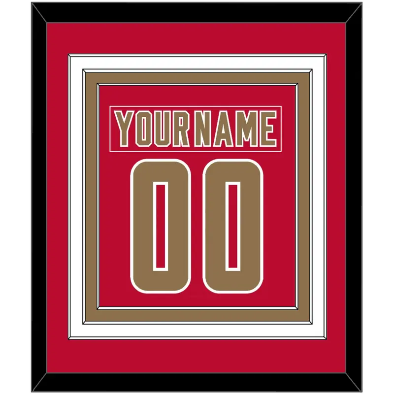 Denver Nameplate & Number (Back) Combined - Road Crimson - Triple Mat 2