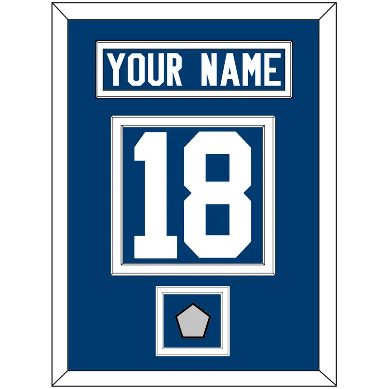 Indianapolis Nameplate & Number (Back) With Super Bowl Patch - Home Blue - Double Mat 1