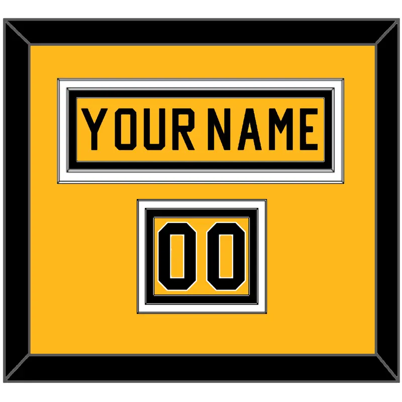Pittsburgh Nameplate & Number (Shoulder) - Alternate Gold (1981-1983) - Triple Mat 2
