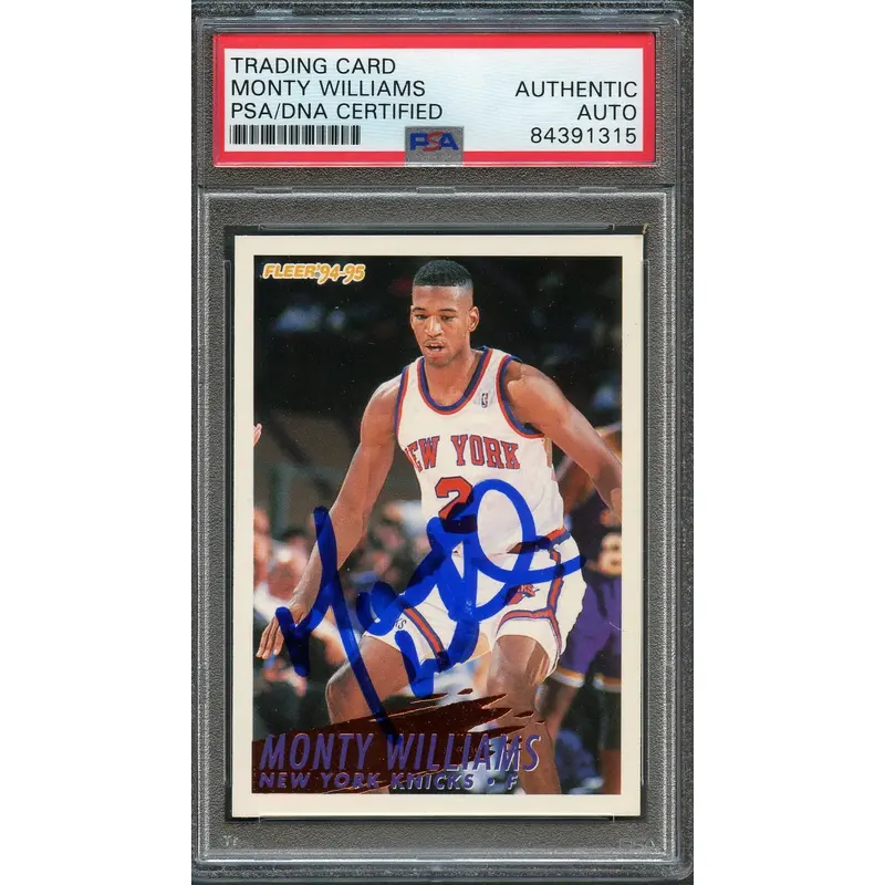 1994-95 Fleer #335 Monty Williams Signed Card AUTO PSA Slabbed Knicks