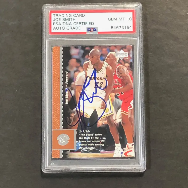1996-97 Upper Deck #42 Joe Smith Signed Card AUTO PSA Slabbed Warriors