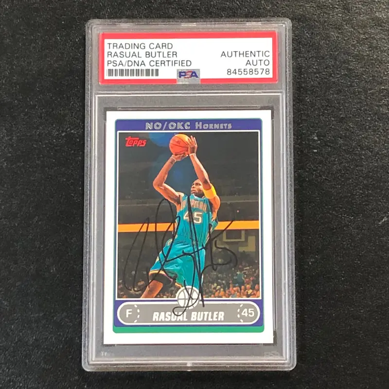 2006 Topps #207 Rasual Butler Signed Card AUTO PSA Slabbed Hornets
