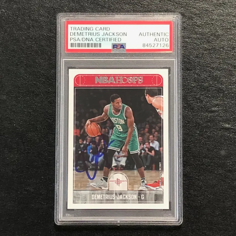2017-18 NBA Hoops #40 Demetrius Jackson Signed Card AUTO PSA/DNA Slabbed Rockets