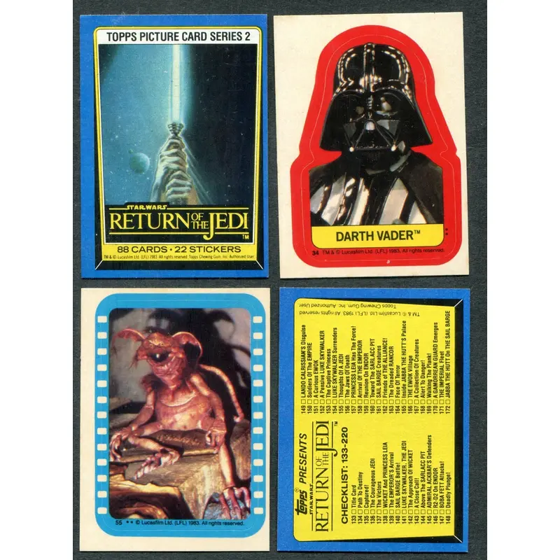 1983 Topps Return Of The Jedi Complete Series 2 Set (w/ stickers) (88/22) NM/MT