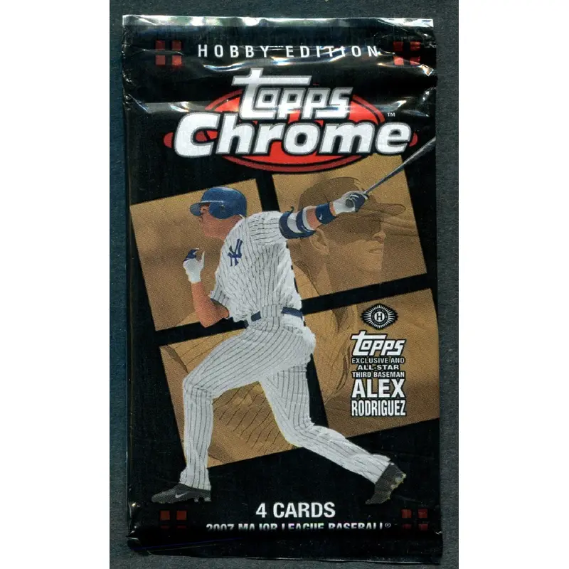 2007 Topps Chrome Baseball Unopened Pack (Hobby) (4)