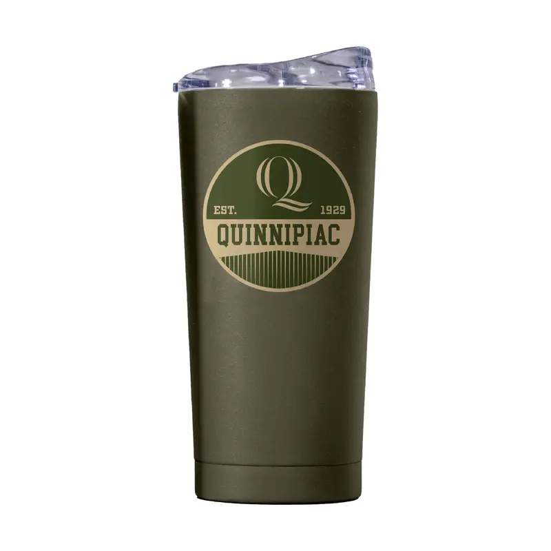 Quinnipiac 20oz Olive Badge Powder Coat Tumbler