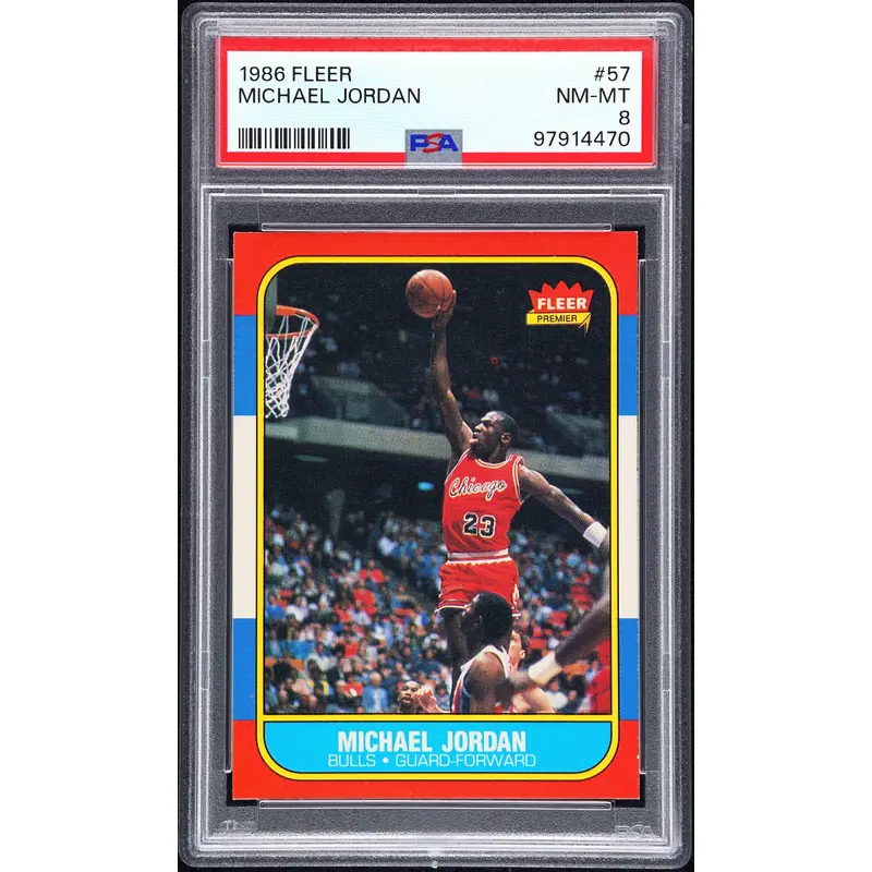 Michael Jordan 1986 Fleer Rookie #57 PSA 8 Nm-Mint