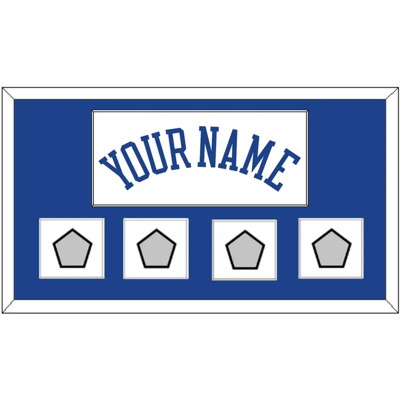 Golden State Name & 4 Finals Patches - Home White (2010-2019) - Single Mat 1