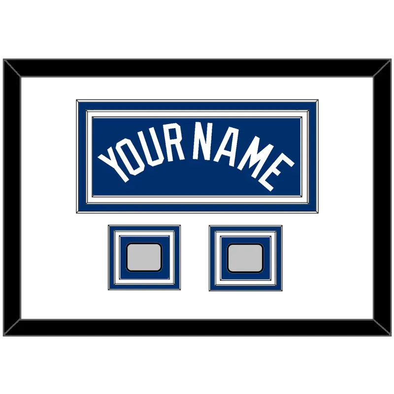 Los Angeles Name & 2 World Series Jersey Patches - Alternate Road Blue - Triple Mat 1