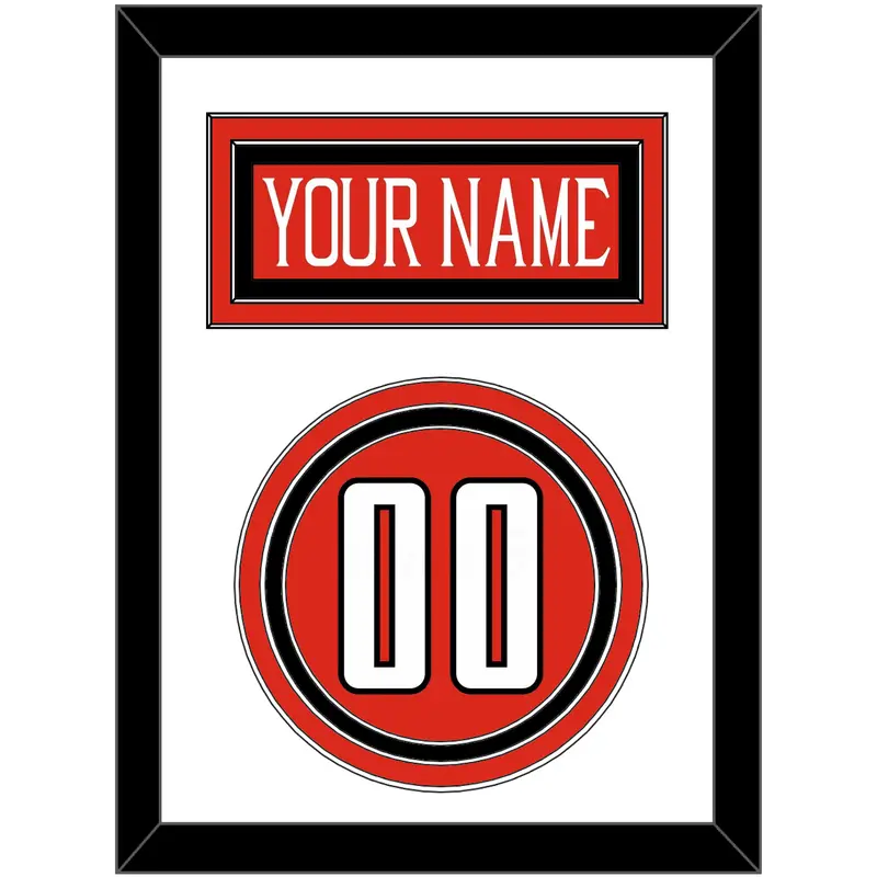 Texas Tech Baseball Nameplate & Number (Back) - Alternate Red (2018-2019) - Triple Mat 1