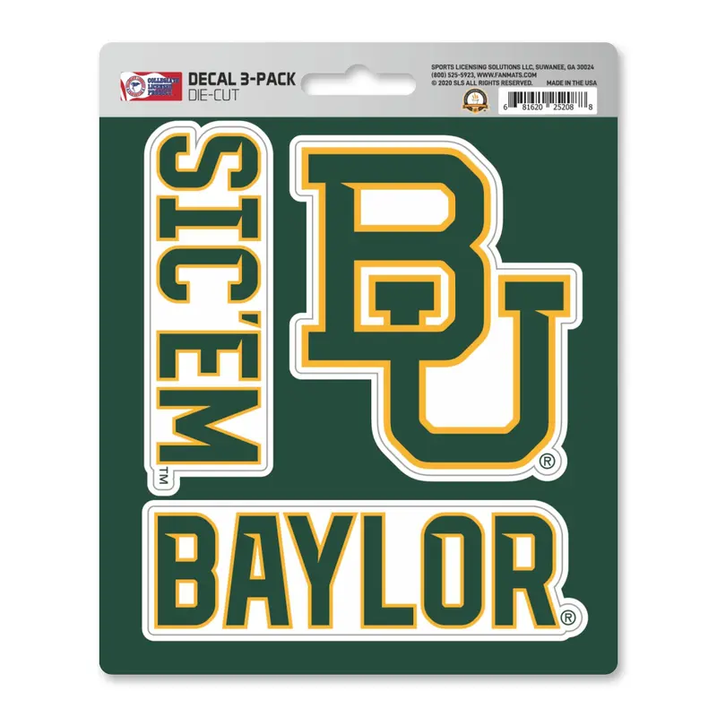 Baylor University Decal 3-pk