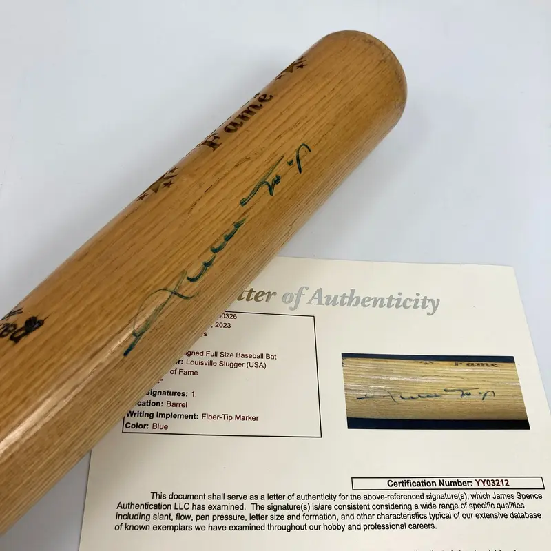 Willie Mays Signed Louisville Slugger Hall Of Fame Baseball Bat JSA COA