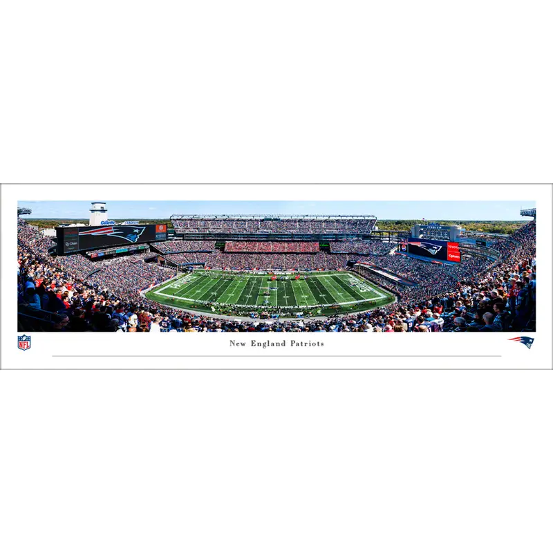 New England Patriots Gillette Stadium Gameday Panoramic Poster Print - Blakeway 2023