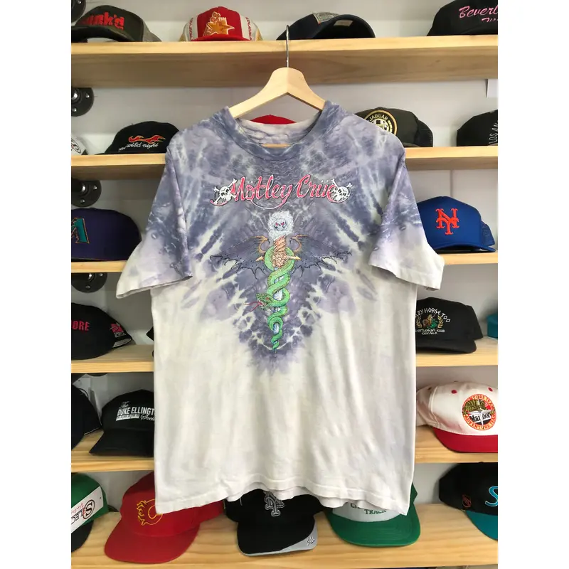Vintage Motley Crue Tie Dye Band Tee Size Large