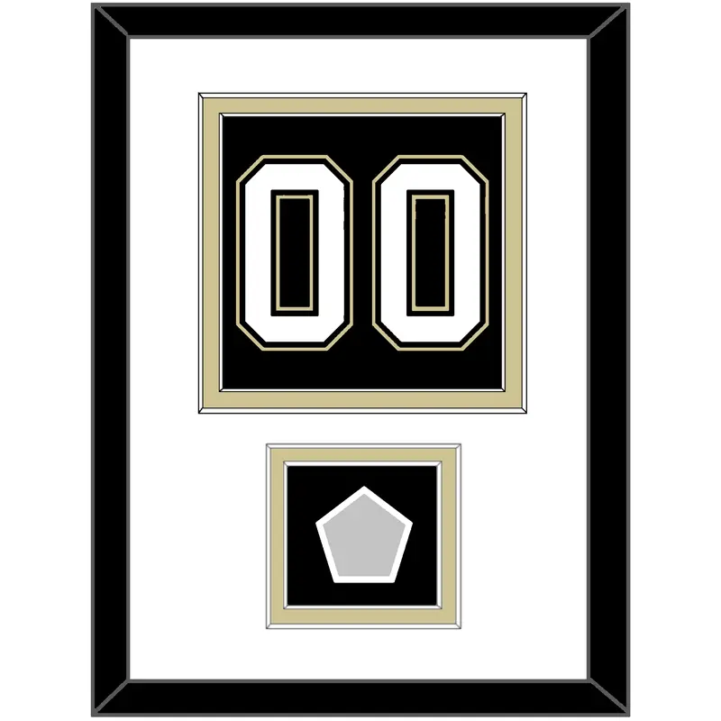 Pittsburgh Number (Back) & Stanley Cup Finals Patch - Home Black (2007-2016) - Double Mat 1
