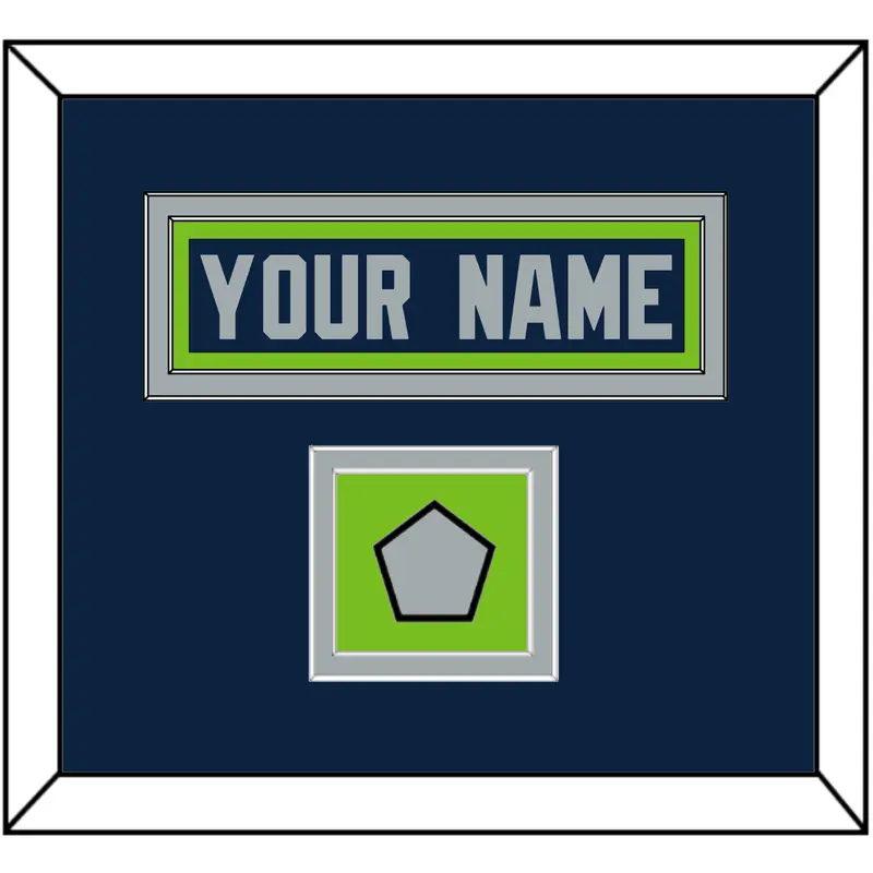 Seattle Nameplate & Super Bowl XLVIII Jersey Patch - Home Blue - Double Mat 4