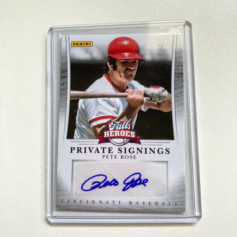2013 Panini Fall Heroes Pete Rose #3/5 Signed Autographed Baseball Card Auto
