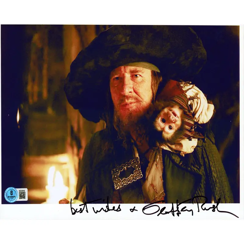 Geoffrey Rush Pirates Of Caribbean "Best Wishes" Signed 8x10 Photo BAS #BS20649