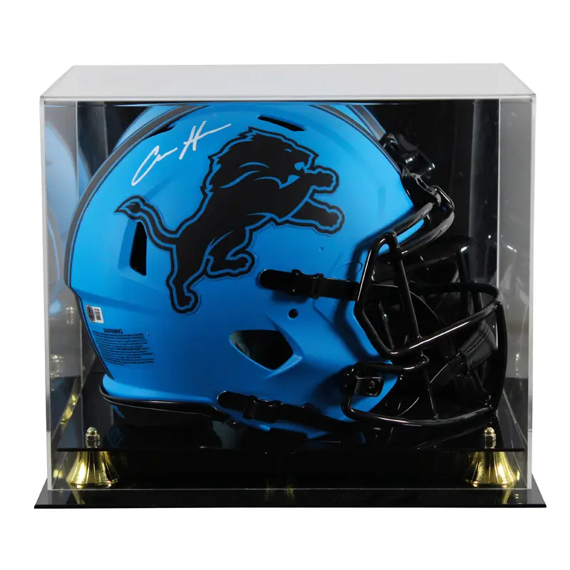 Lions Aidan Hutchinson Signed Rave Full Size Speed Proline Helmet W/ Case BAS W