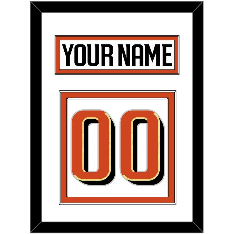 Anaheim Nameplate & Number (Back) - Road White - Double Mat 1