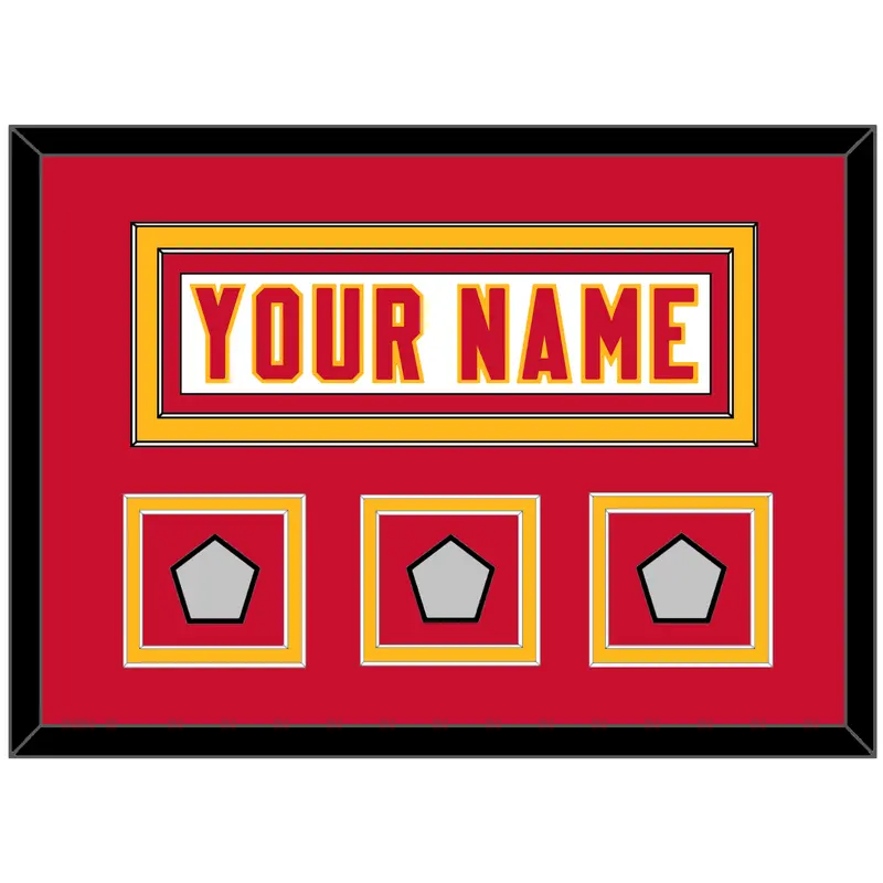 Kansas City Nameplate & 3X Super Bowl Champions Patches - Road White - Double Mat 2