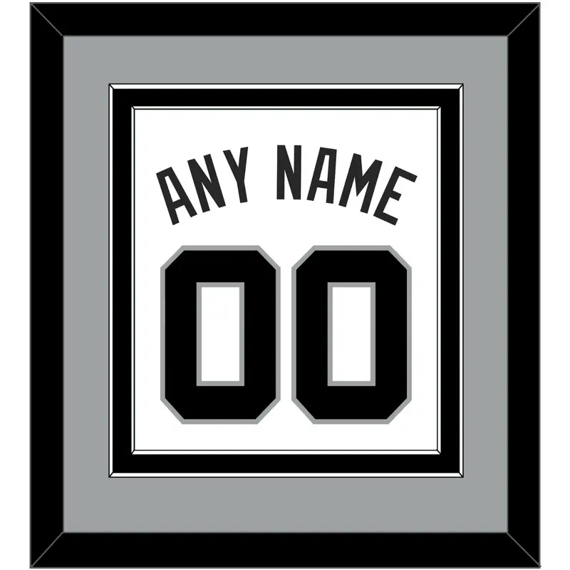 San Antonio Name & Number - Home White (1989-2002) - Double Mat 3