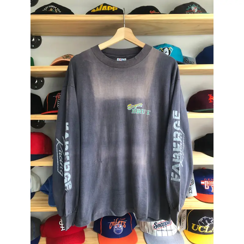 Vintage 80s Super Brut Faberge Racing Faded Long Sleeve Tee Size Large