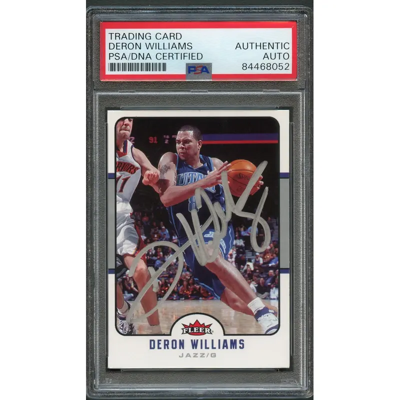 2006-07 Fleer Glossy #193 Deron Williams Signed Card AUTO PSA Slabbed Jazz