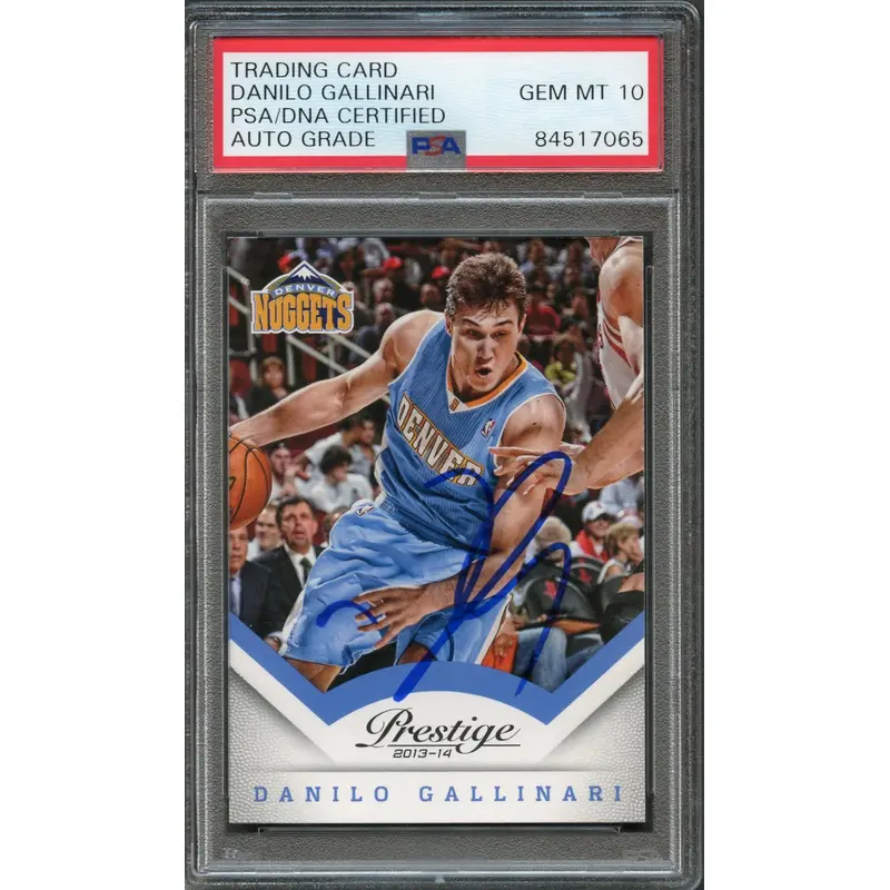 2013-14 Panini Prestige #71 Danilo Gallinari Signed AUTO 10 PSA Slabbed Nuggets
