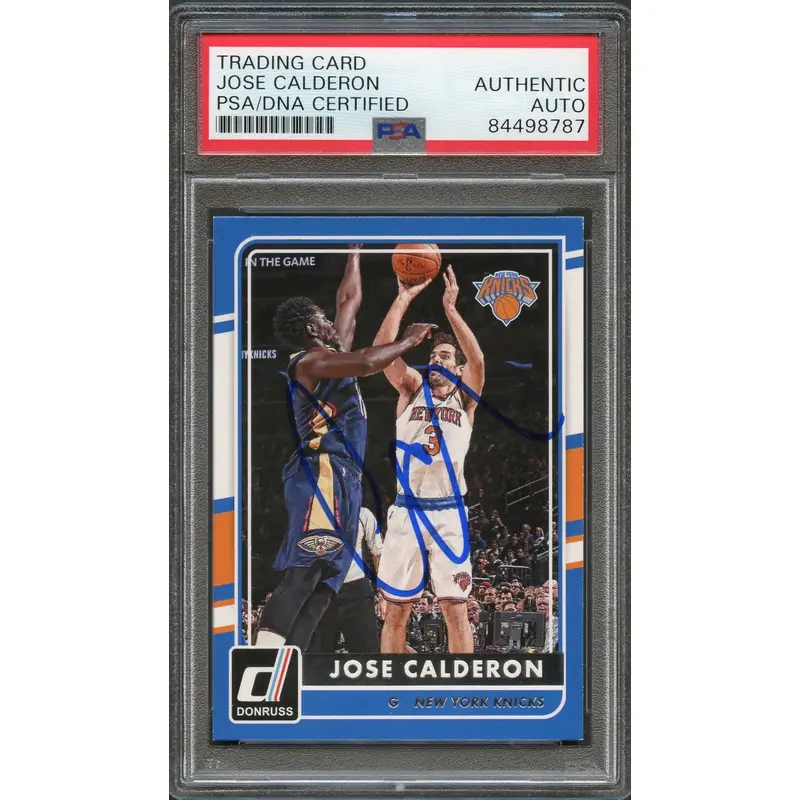 2015-16 Donruss Basketball #138 Jose Calderon Signed Card AUTO PSA Slabbed Knicks